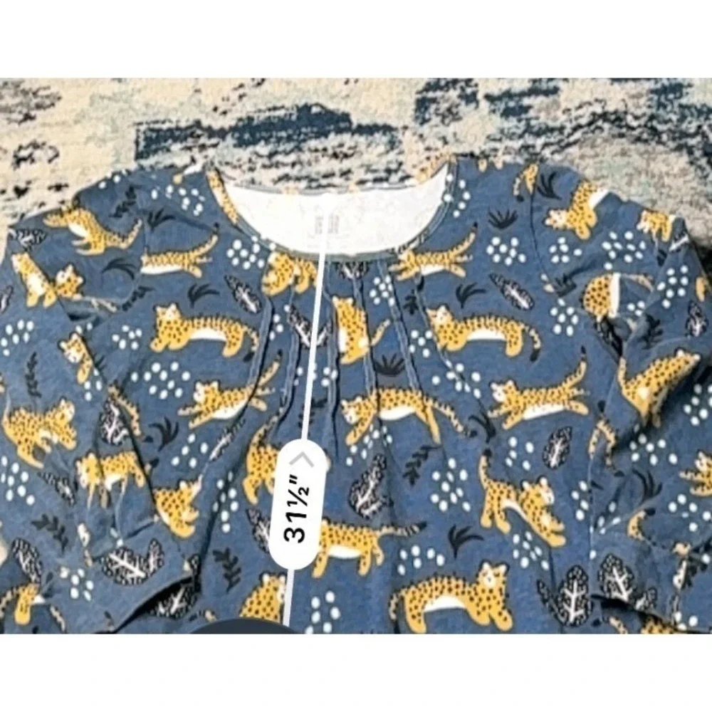 Winter Water Factory Blue Leopard Organic Cotton Dress Women's Small Made USA - Picture 5 of 6